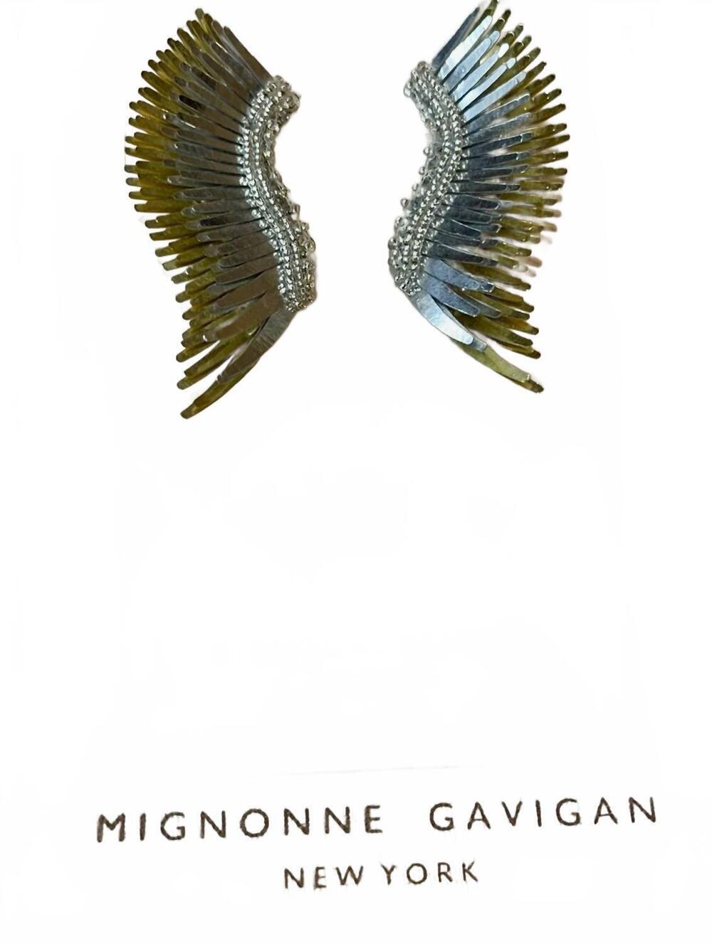NEW MIGNONNE GAVIGAN midi madeline earrings in siler/gold